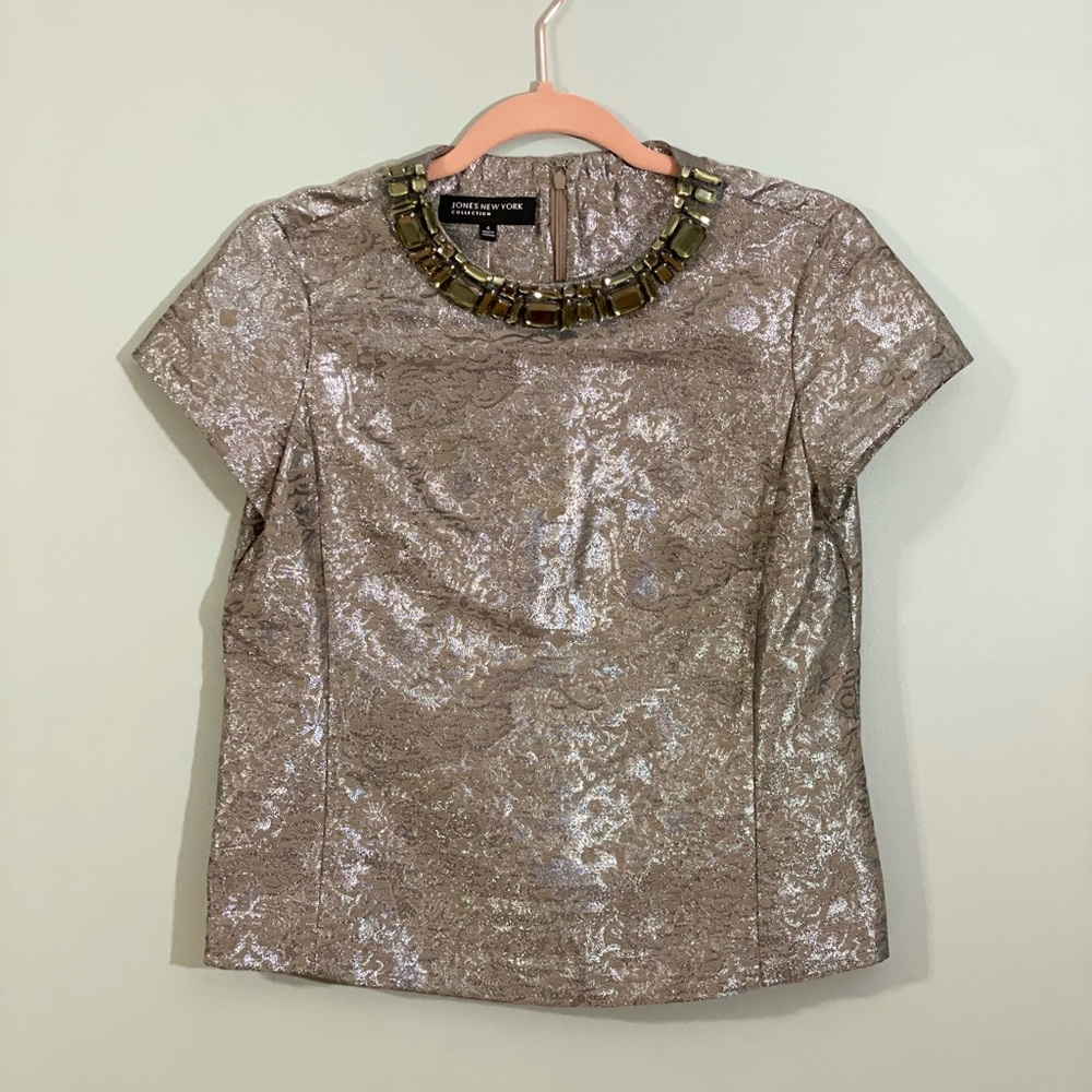 Jones New York Top with Emerald Stones